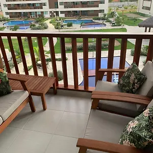 Apartamento Flat Extraordinário Beira Mar Em Com Pé Na Areia Cupe Living, Pôrto das Galinhas